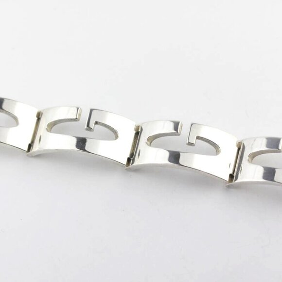 GUCCI Cut Out G Wide Bracelet 7" Silver 925 Auth #99965 - Picture 4 of 5